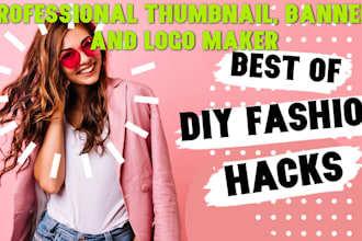 design professional thumbnail, banner, and logo