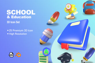 design icon cute 3d objects illustration for web, games, etc