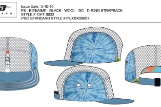 do hat mockup and techpack