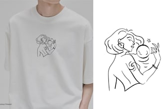 draw a simple line art for your t shirt