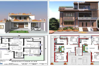 draw architectural 2d floor plan, autocad design, house plan