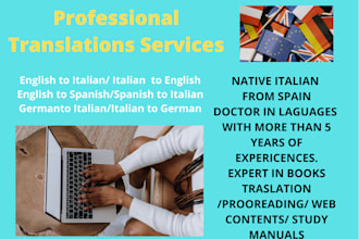 traslate from english or german  to italian or spanish