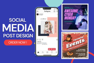 design instagram post, facebook post,  twitter ads,fb banner