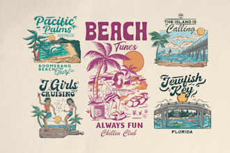 create awesome beach vintage clothing design