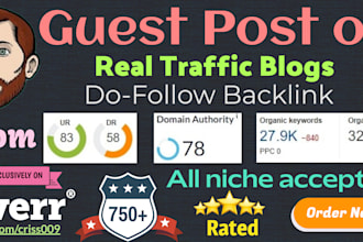 do guest post on 77 da 58 DR general blog with 34k traffic