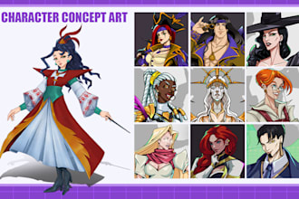 draw character art, portrait halfbody or fullbody