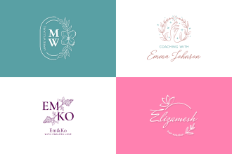 design feminine, floral or handwritten logo