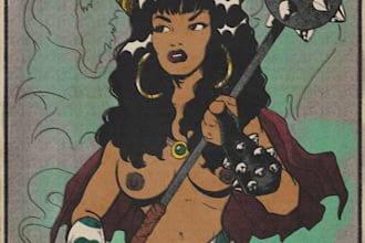 draw a figure vintage comic 70s style