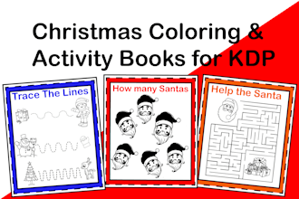 design christmas coloring pages and kids activity books for kdp