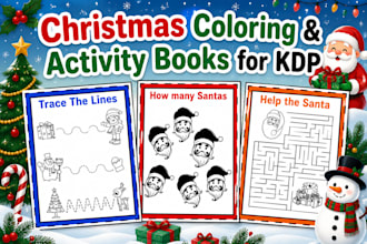 design christmas coloring pages and kids activity books for kdp