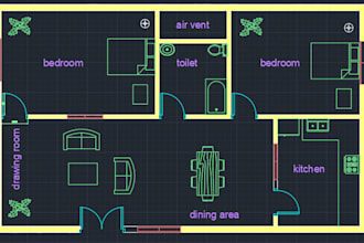 make floor plan and elevation on autocad 2d