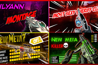professional design your cod, valorant and fortnite youtube gaming thumbnail