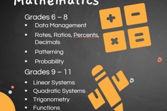 tutor grades 6 to 11 in math and sciences