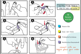 create a line art instruction manual for your product in 12 hours