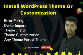 do themeforest wordpress theme installation or customization