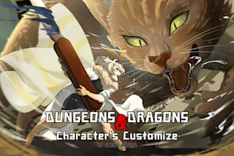 draw fantasy character design or monster for dnd illustration and video games