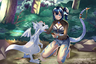 draw fantasy character or monster design for dnd illustration and video games