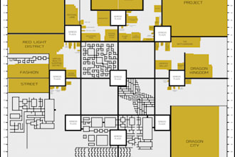 create detailed 2d map , vector map illustration
