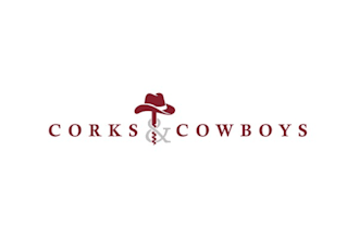 design corks and cowboys logo for a wine tasting event
