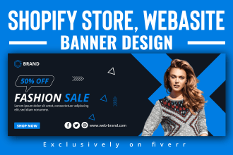 design shopify store banner, website banner, or slider image