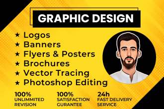 do any graphic design, vector logo, photo editing, illustration, website images