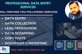do data entry,  lead generation, and data extraction