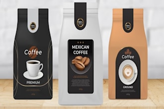 create eye caching  tea or coffee bag label design