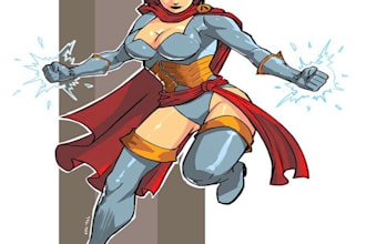 do unique superhero cartoon comic character for you
