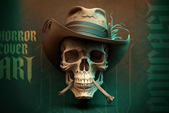 create horror, spooky, podcast cover art