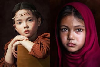 draw hyper realistic digital portrait painting
