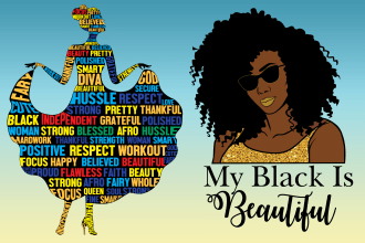 do creative african american and word cloud t shirt design