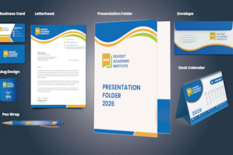design business card letterhead envelope presentation folder with full brand