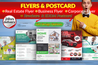 design flyers, brochures, and postcards for real estate corporate business