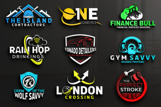 design unique professional business logo with 3d mock up
