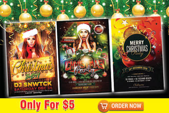 do professional christmas flyer, event flyer in 5hours