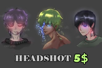 drawing anime headshots in my style