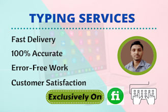 fast typing services, typing job, copy paste and data entry