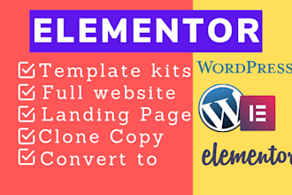 copy clone, template kit or redesign wordpress website with elementor pro expert