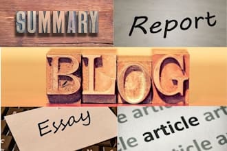 write research article blogpost essay report summary
