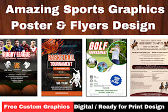 design digital sports graphics poster, flyers for advertising or print