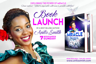 do exceptional book launch flyer, birthday or anniversary flyer, church flyer