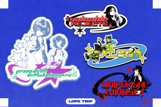design logo y2k grunge edgy streetwear anime clothing brand