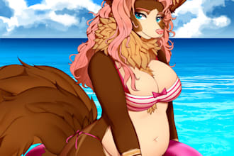 draw a furry sfw nsfw halfbody art for you