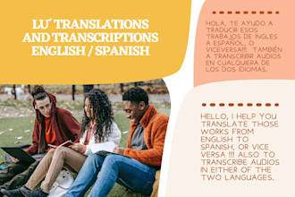 to do a transcription in english or spanish