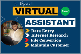 be your virtual assistant for data entry, web research jobs