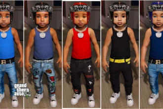 make gta 5 fivem ready baby,kid,teen and adult peds