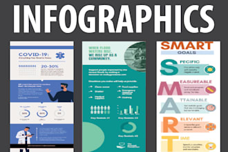 create colorful professional business info graphics, graphs pie chart for you