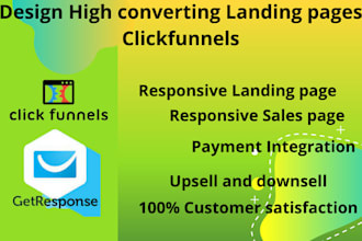 design newsletter,landing pages,sales funnel on, clickfunnels,getresponse,kajabi