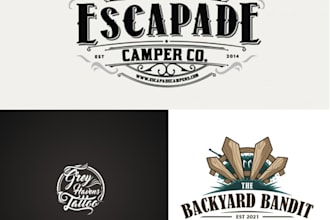 do retro, vintage or hipster business logo design
