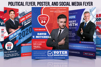 design professional and winning political election campaign flyer or poster